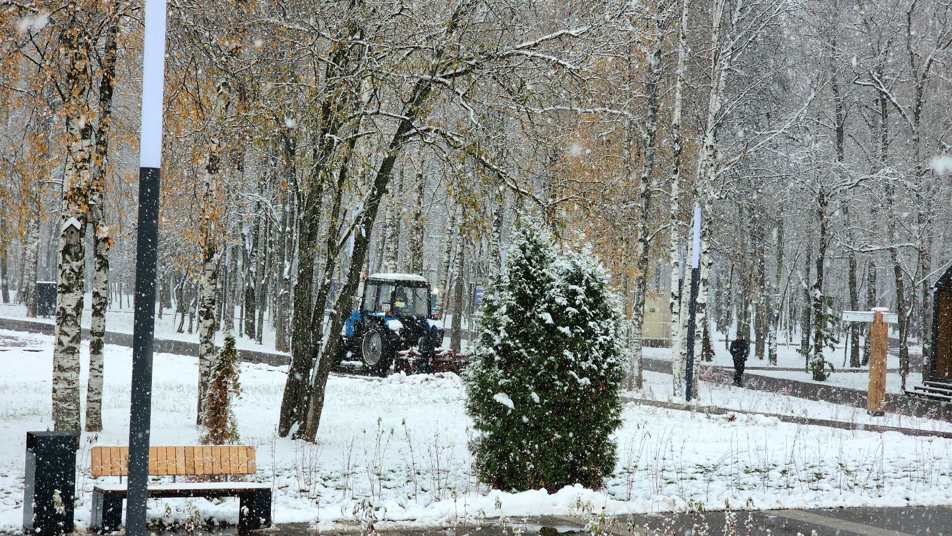 уборка снега, Лобня, Парк, вертикалка,