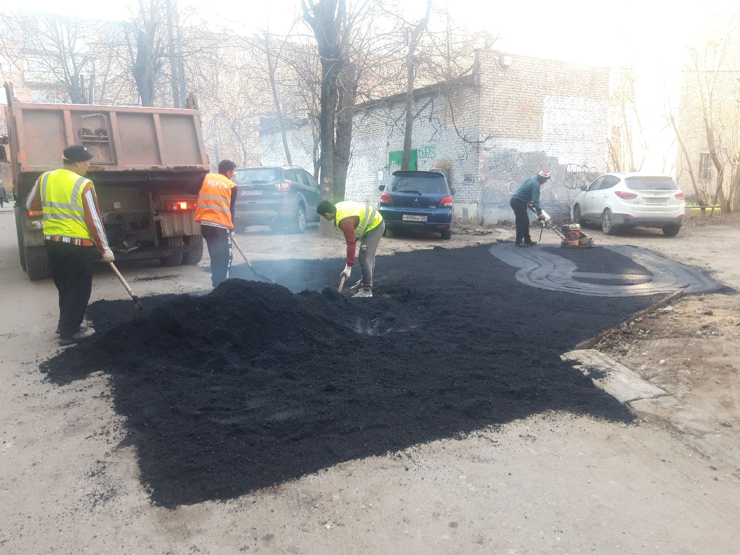 ямочный ремонт, двор