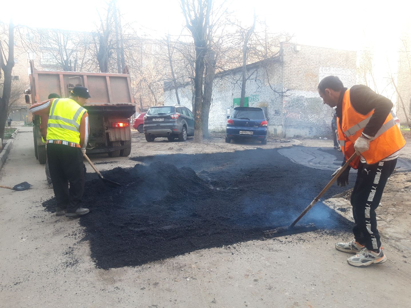 ямочный ремонт, двор