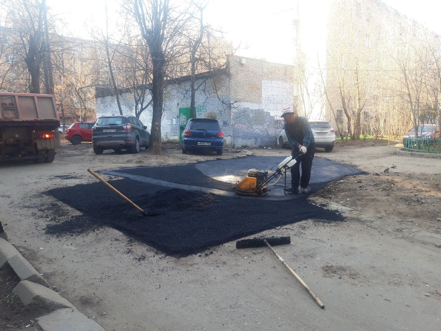 ямочный ремонт, двор