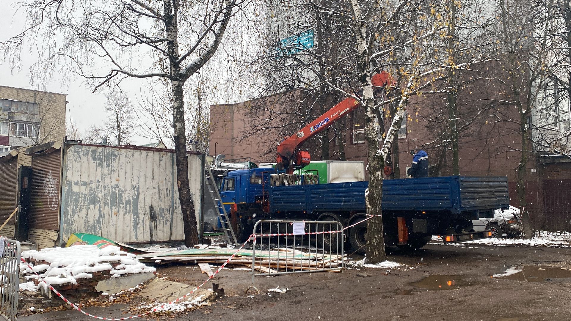 Демонтаж, Магазин, Истра, снос здания, вертикалки,