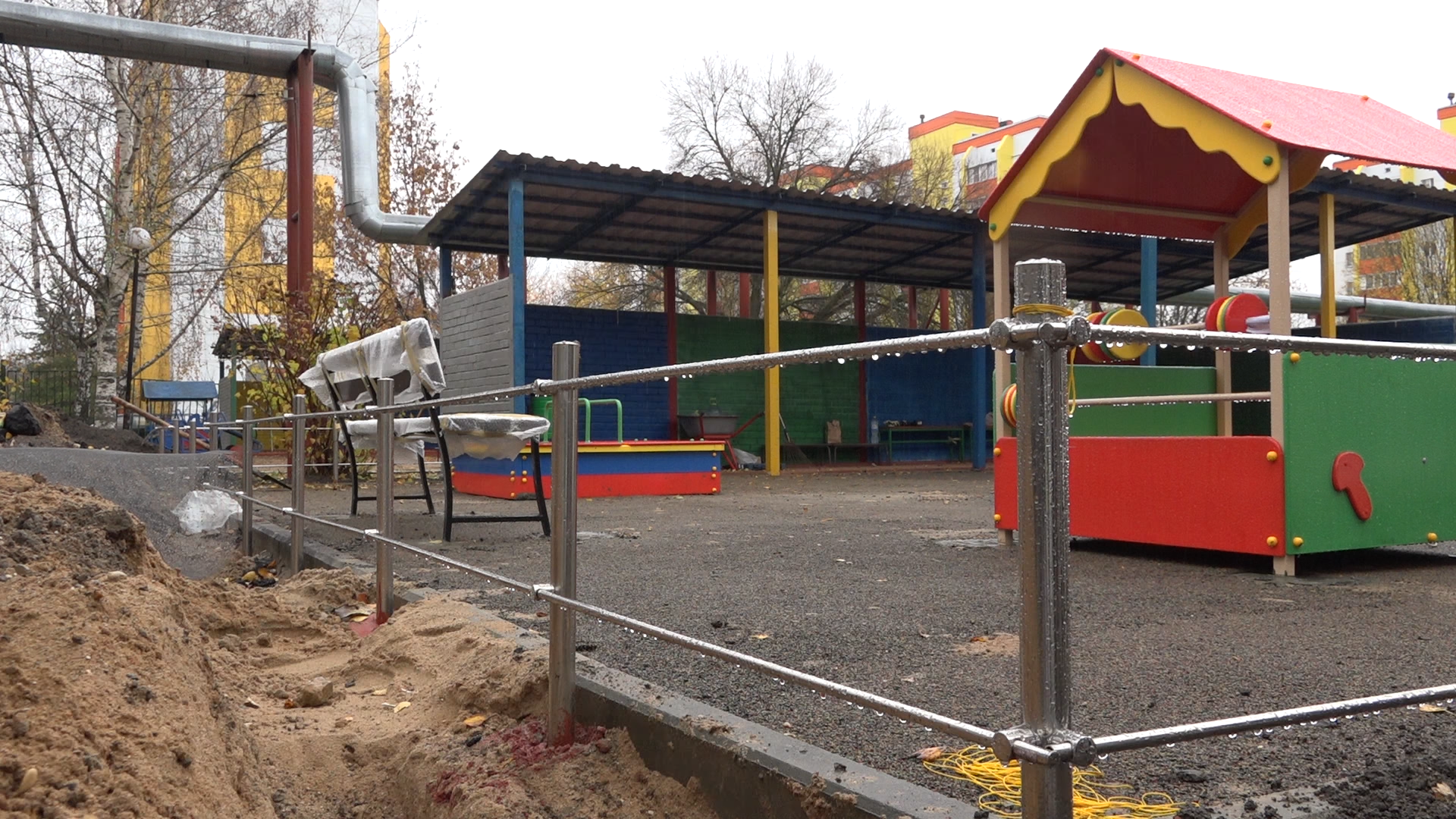 школа Попова Власиха, дошкольный корпус Поповки, Власиха школа Попова, благоустройство детской площадки, ясельная группа в Поповке,