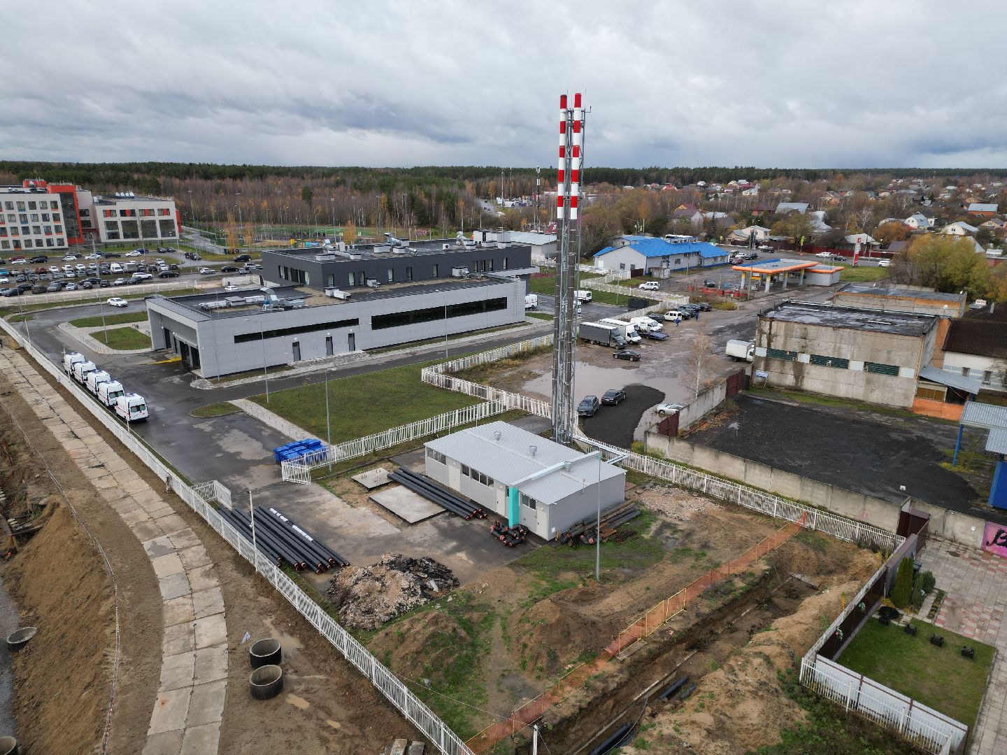 котельная, видео с коптера, ногинск, строительство,