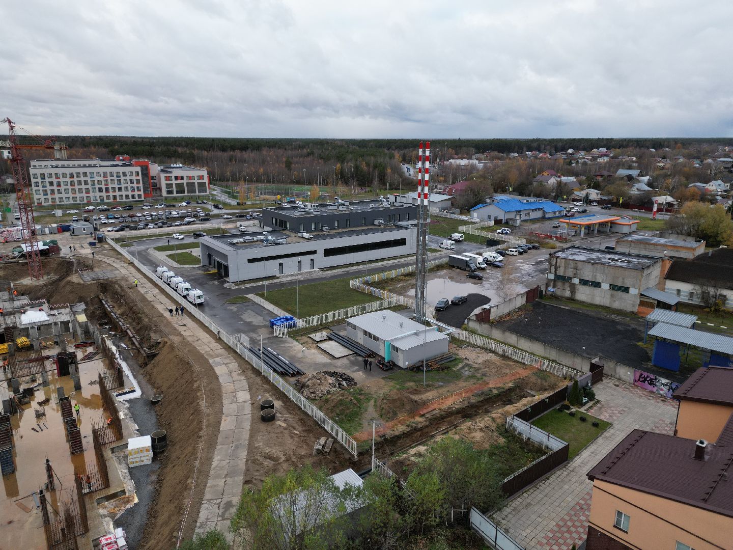 котельная, видео с коптера, ногинск, строительство,