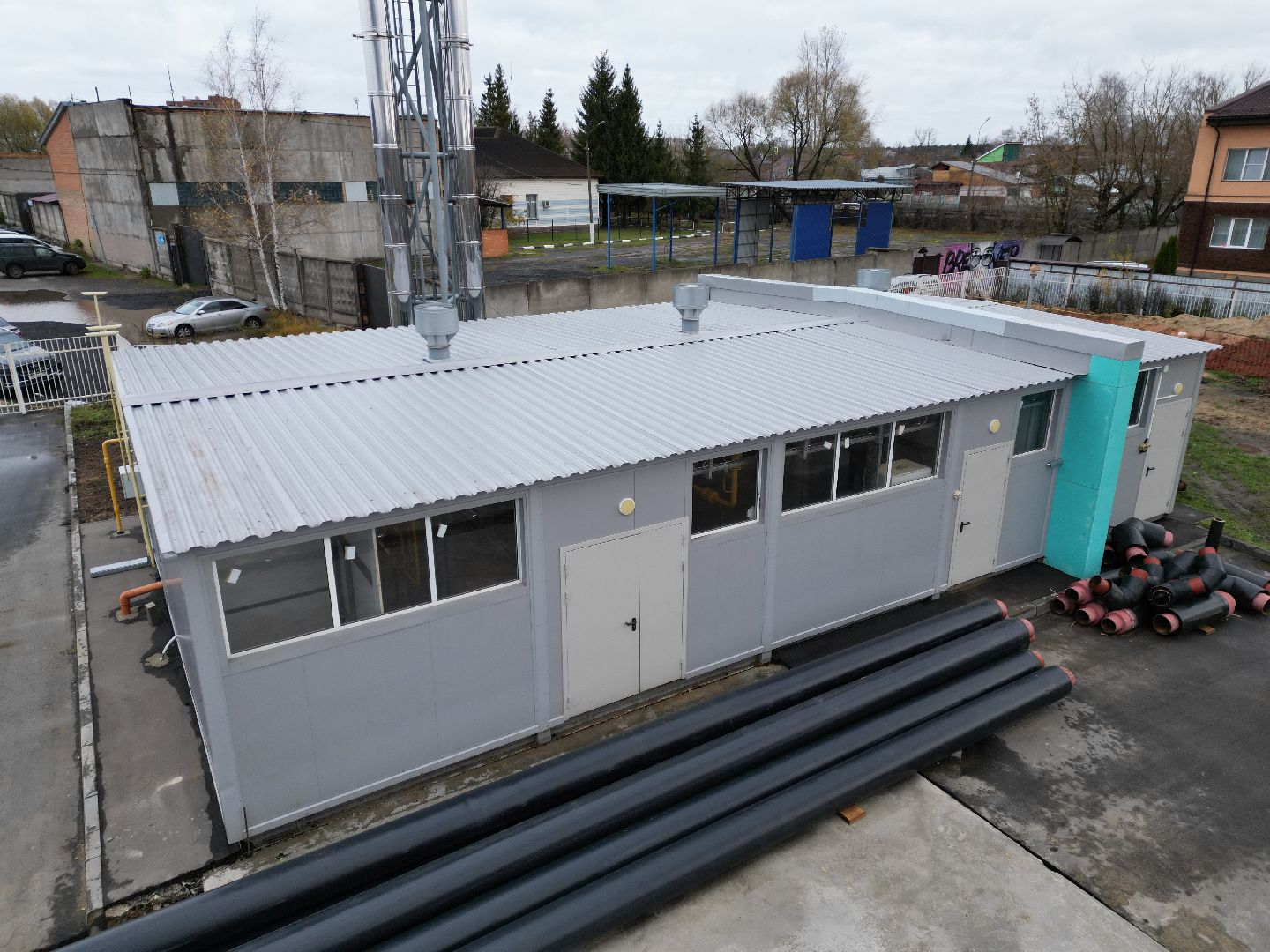 котельная, видео с коптера, ногинск, строительство,