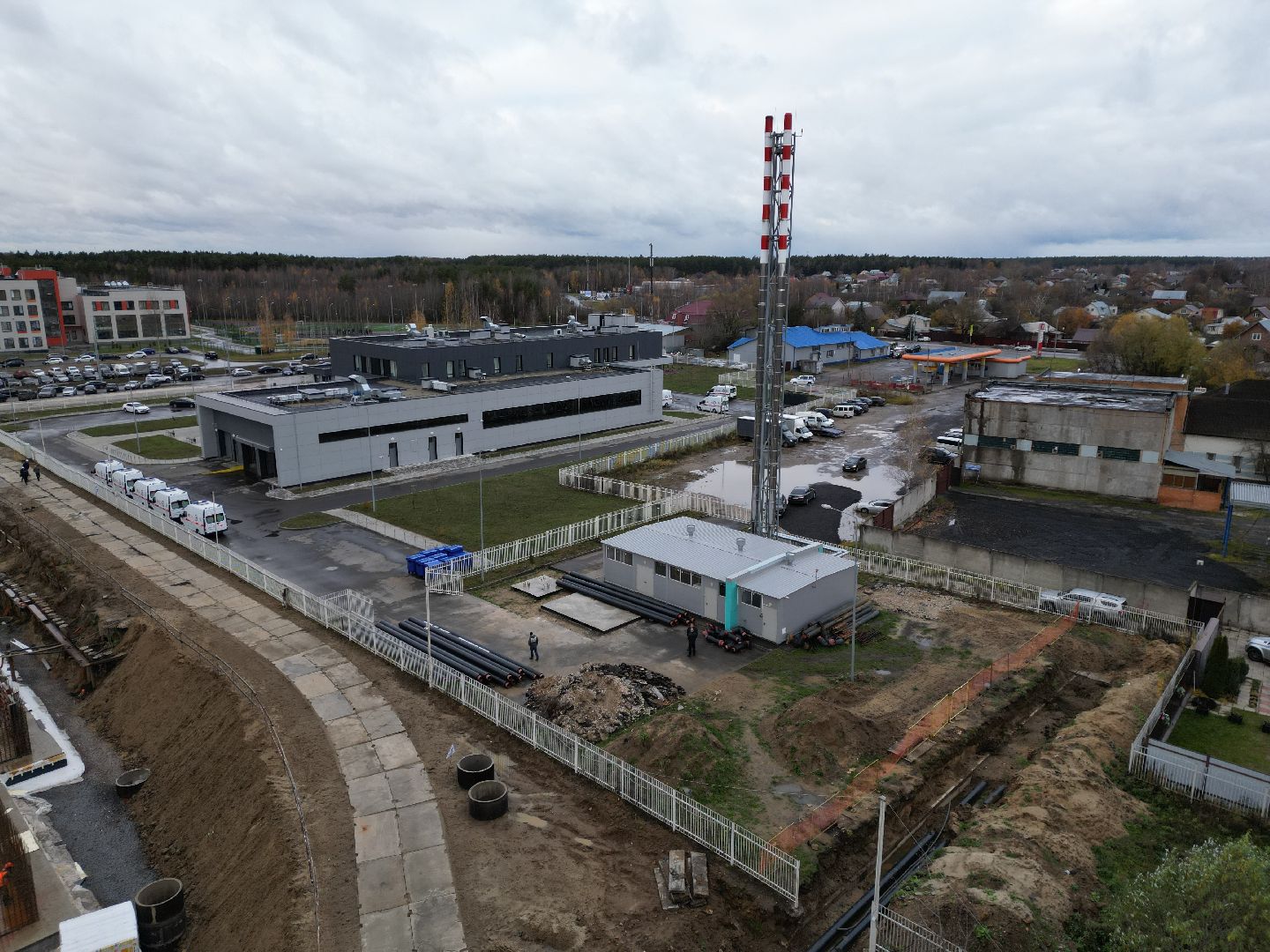 котельная, видео с коптера, ногинск, строительство,