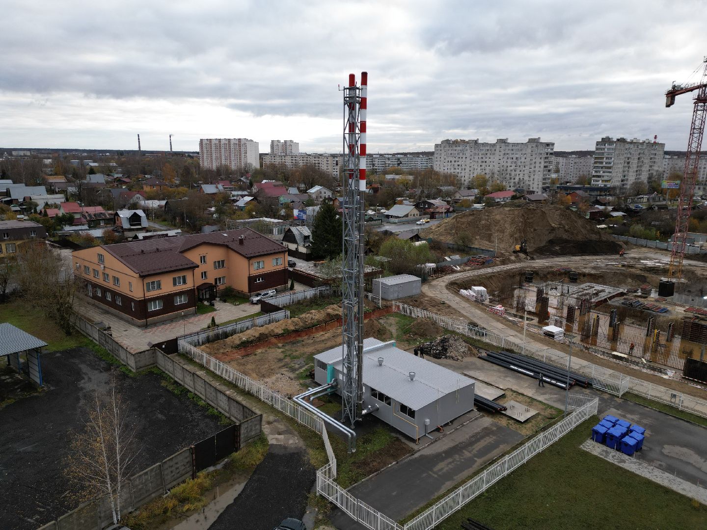 котельная, видео с коптера, ногинск, строительство,