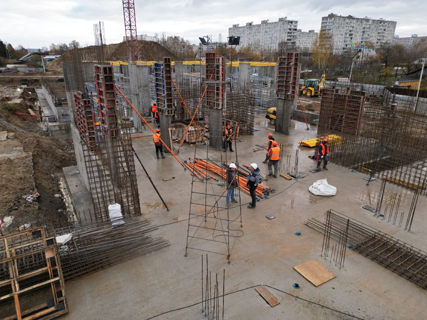 видео с коптера, ногинск, строительство, поликлиника,