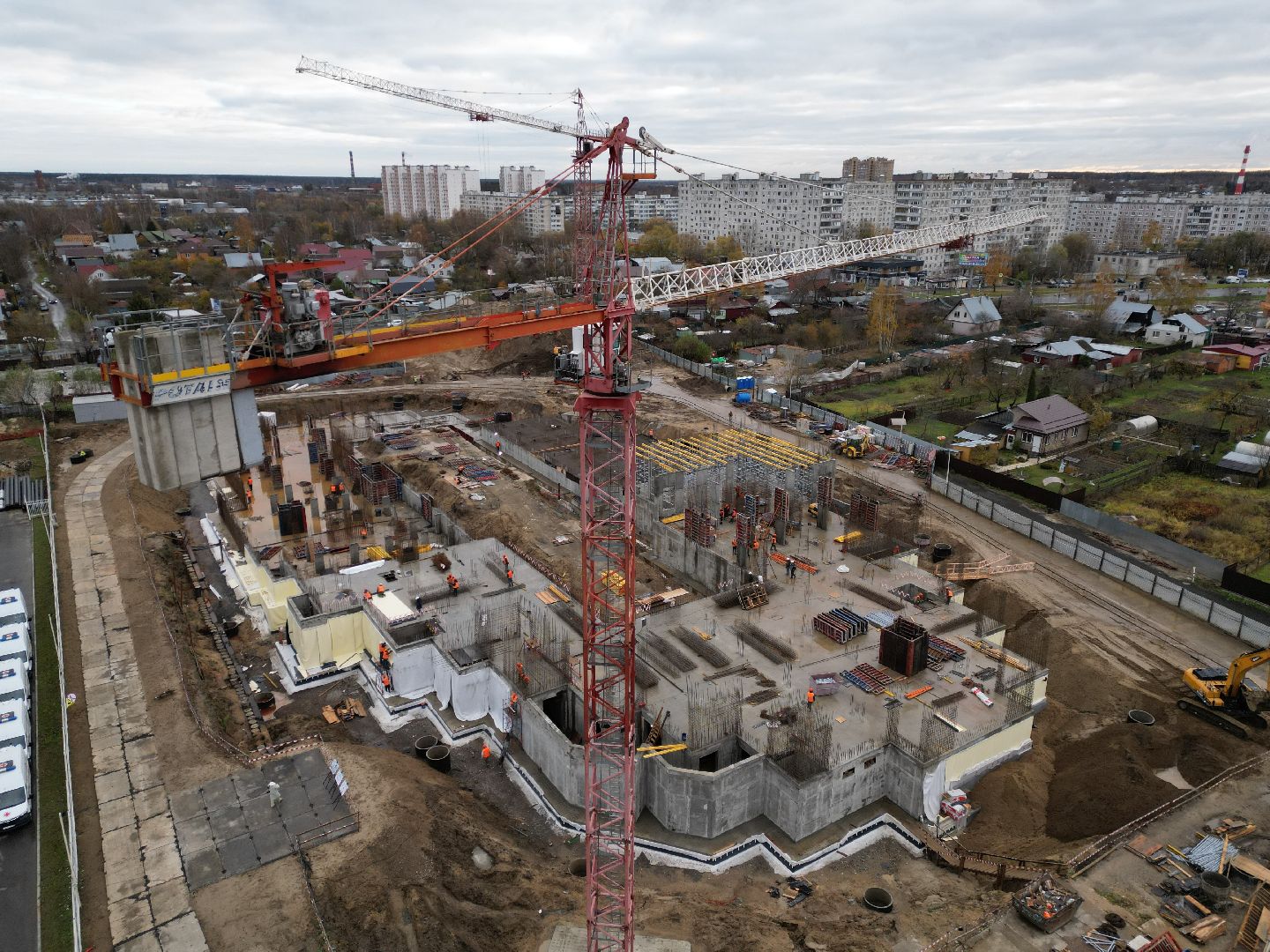 видео с коптера, ногинск, строительство, поликлиника,