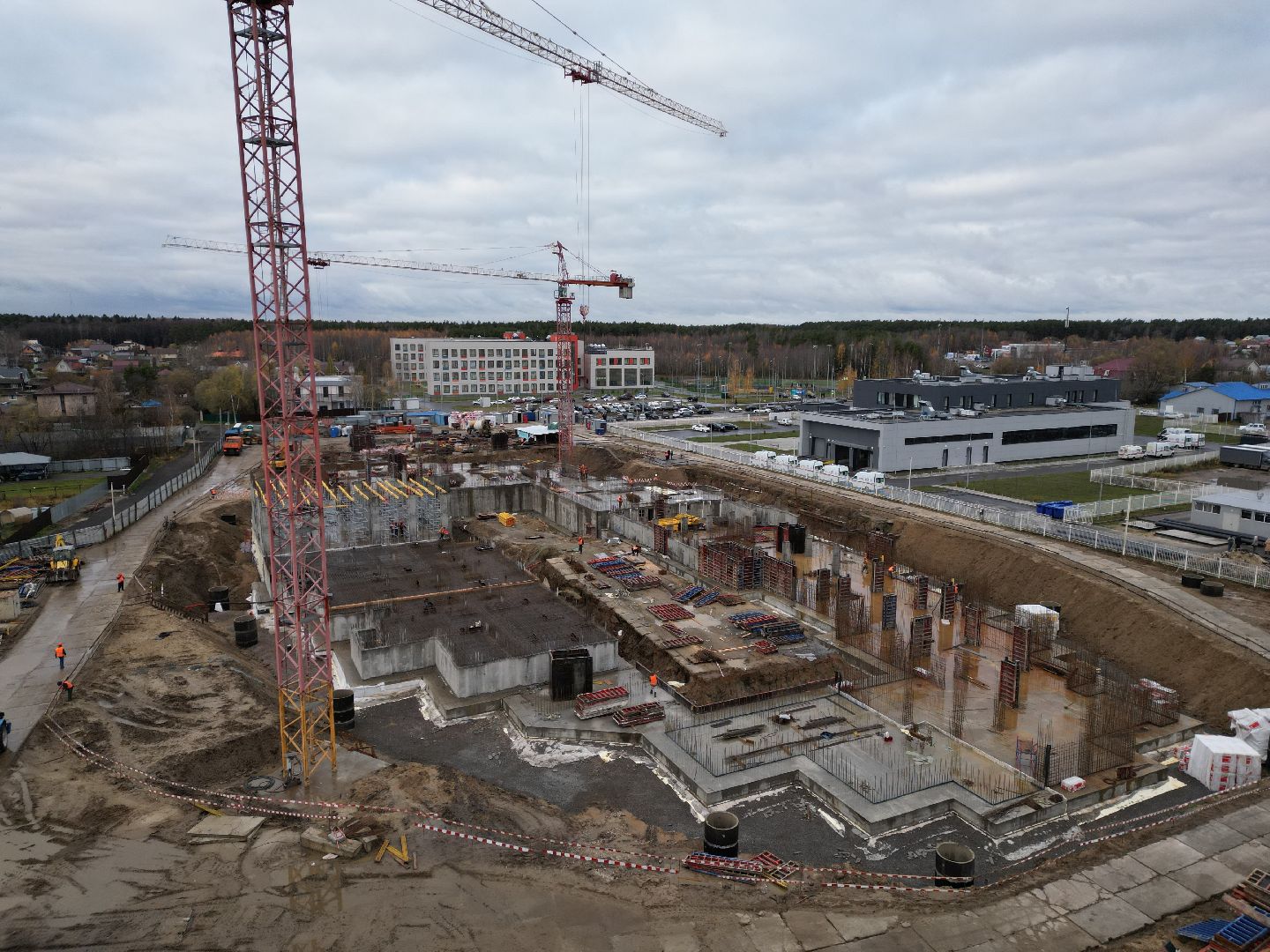 видео с коптера, ногинск, строительство, поликлиника,