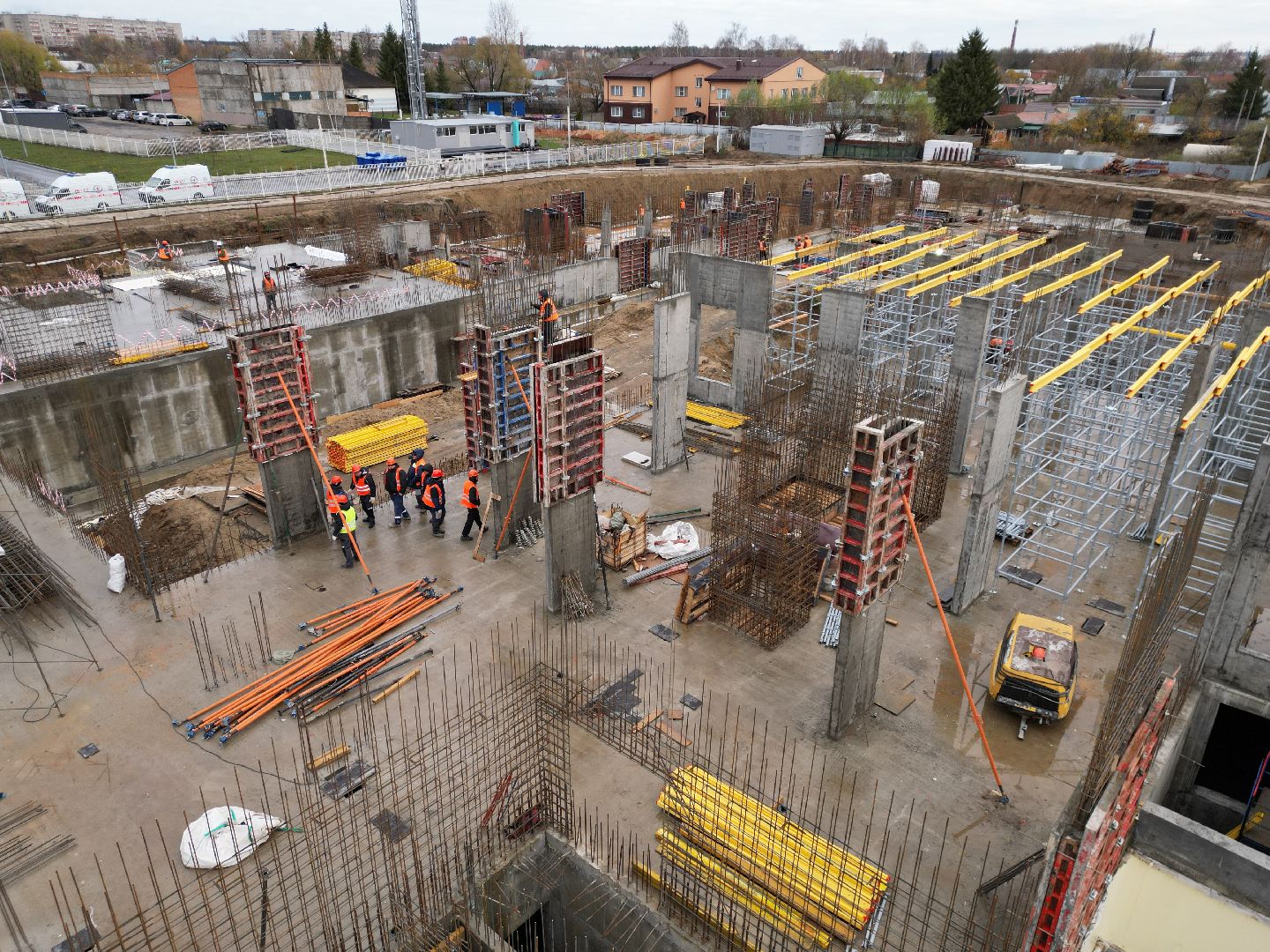 видео с коптера, ногинск, строительство, поликлиника,
