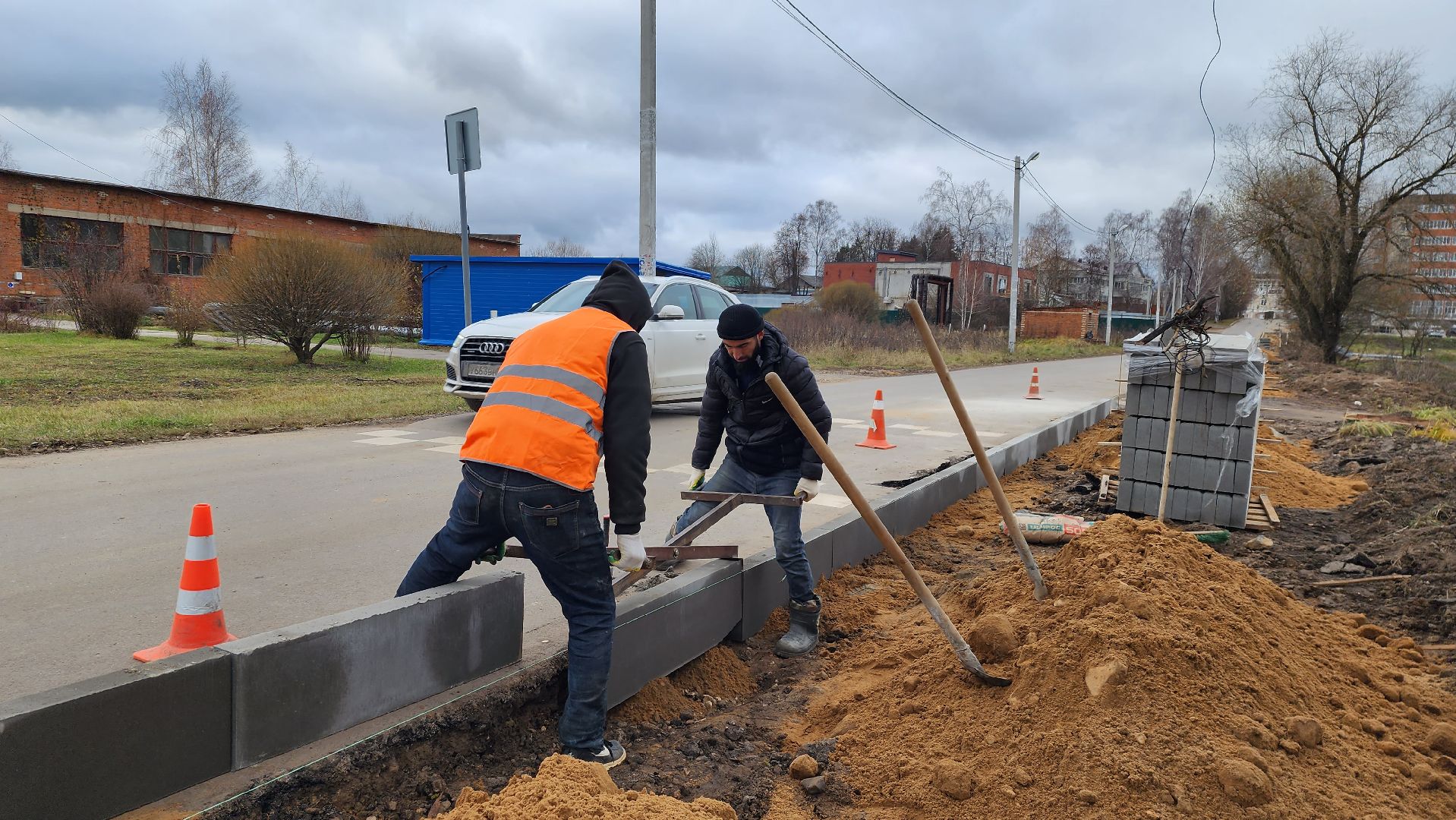 строительство, тротуар, пешеходная дорожка, истра, вертикалки,
