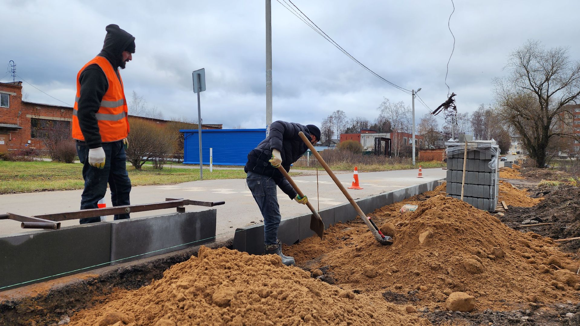строительство, тротуар, пешеходная дорожка, истра, вертикалки,