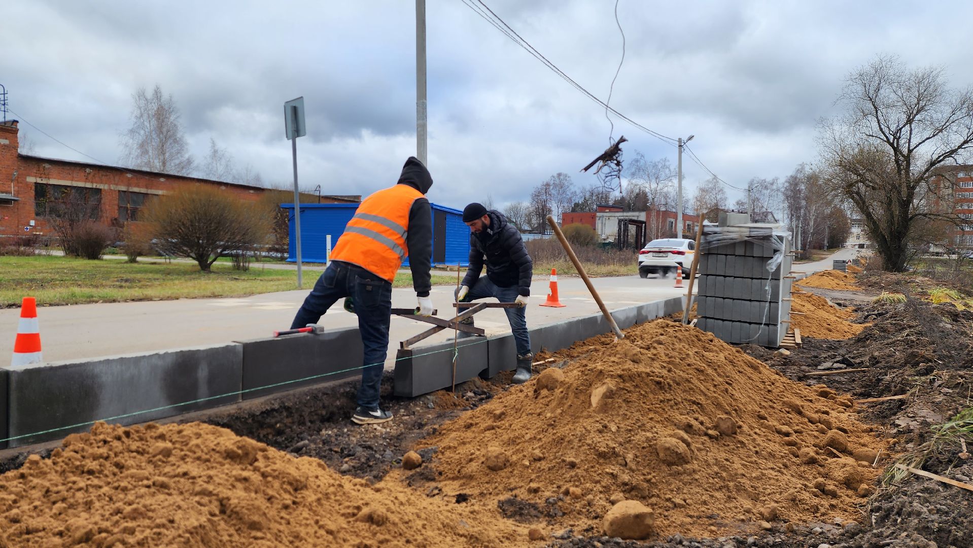 строительство, тротуар, пешеходная дорожка, истра, вертикалки,