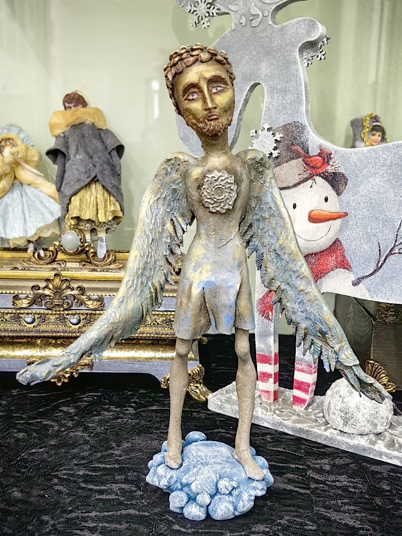 выставка кукол, предновогодняя выставка, дед мороз и снегурочка, папье-маше, Белая ворона, вертикалки