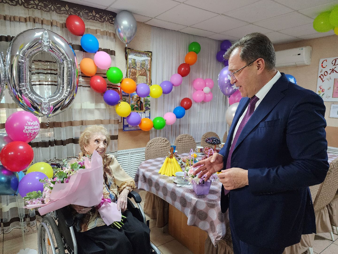 ногинск, жители, общество, пансионат, 100 лет, день рождения, юбилей, великая отечественная война, ветеран, пенсионер,