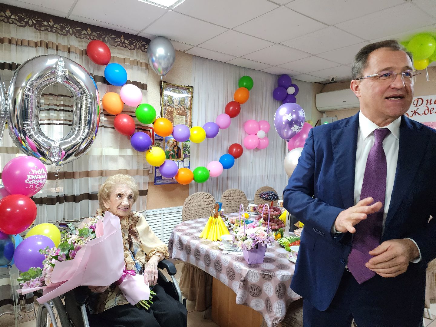 ногинск, жители, общество, пансионат, 100 лет, день рождения, юбилей, великая отечественная война, ветеран, пенсионер,