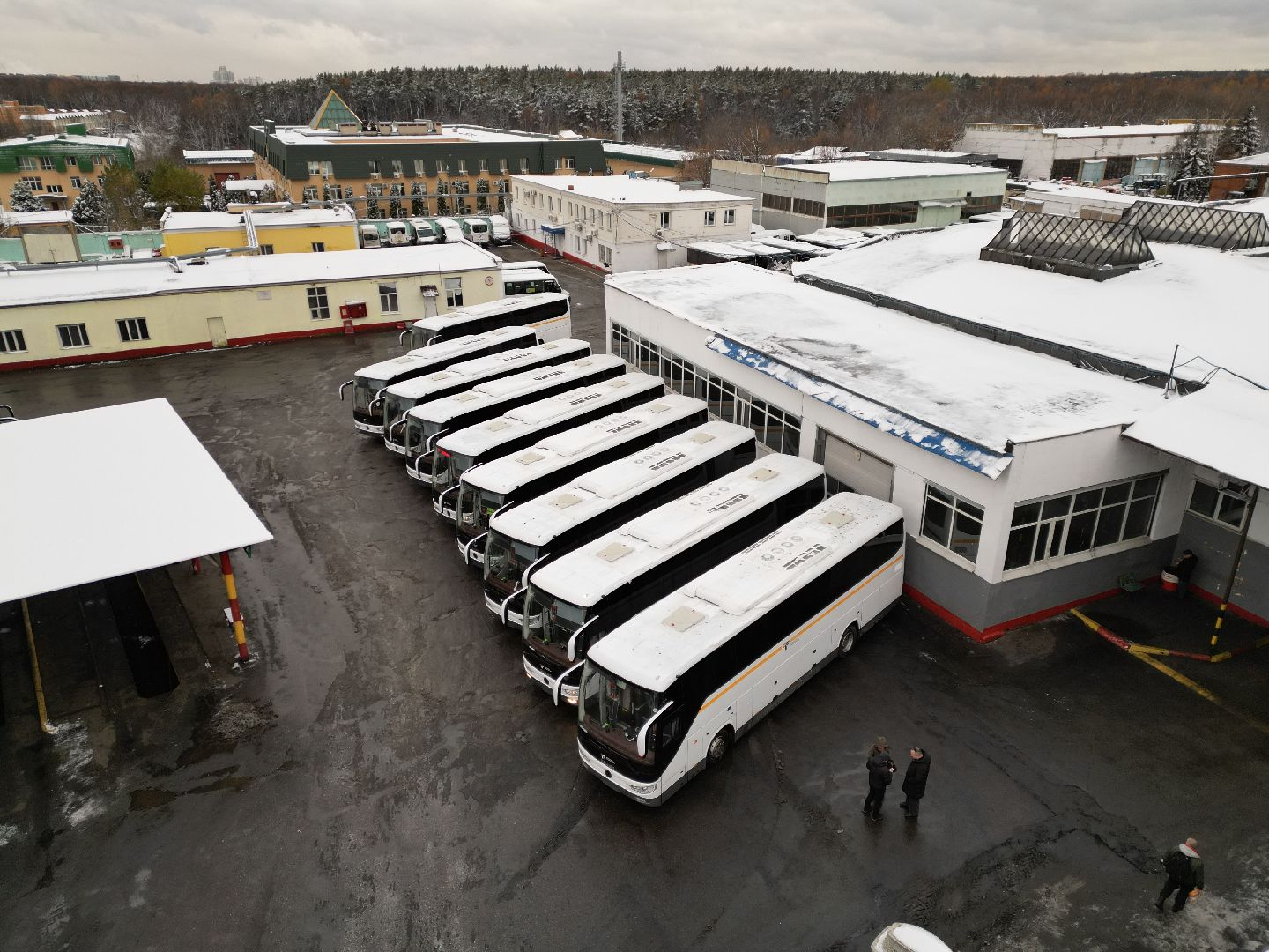 видео с коптера, автобусы, транспорт,