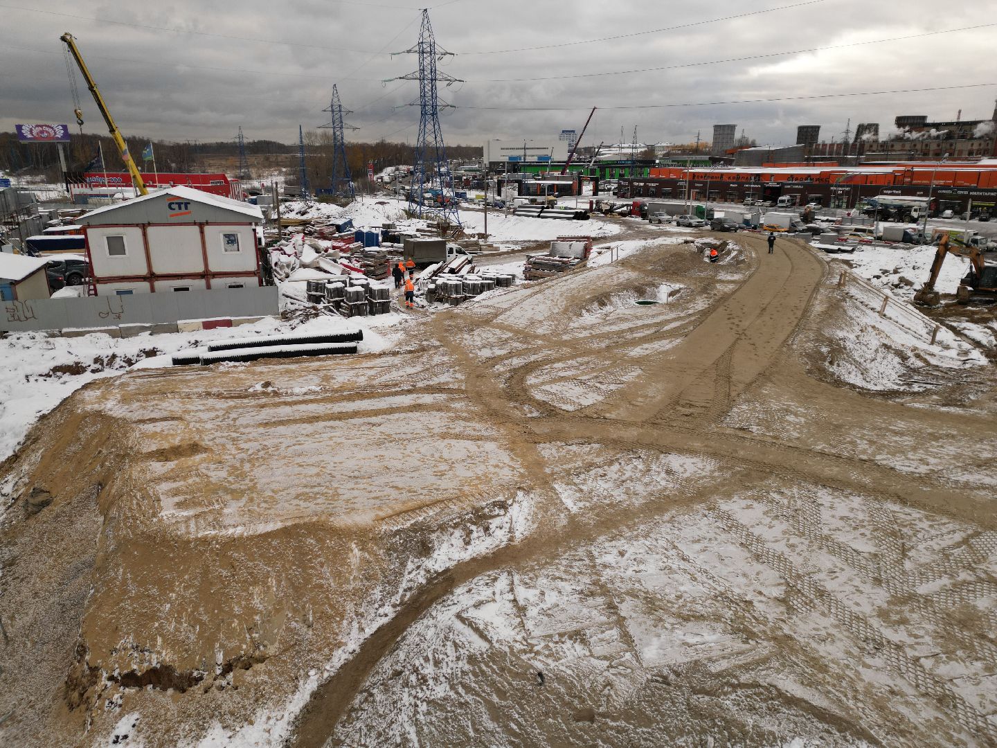 видео с коптера, дороги, строительство,