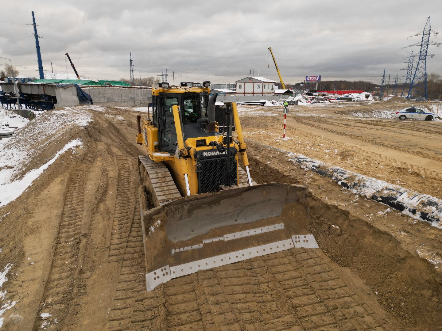 видео с коптера, дороги, строительство,
