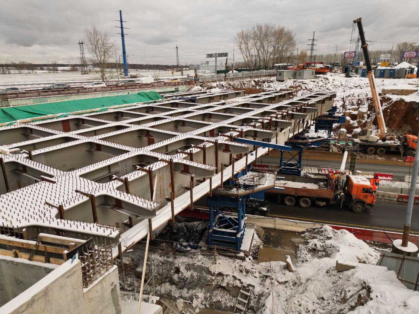 видео с коптера, дороги, строительство,