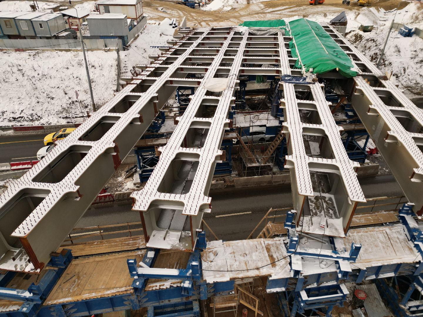 видео с коптера, дороги, строительство,