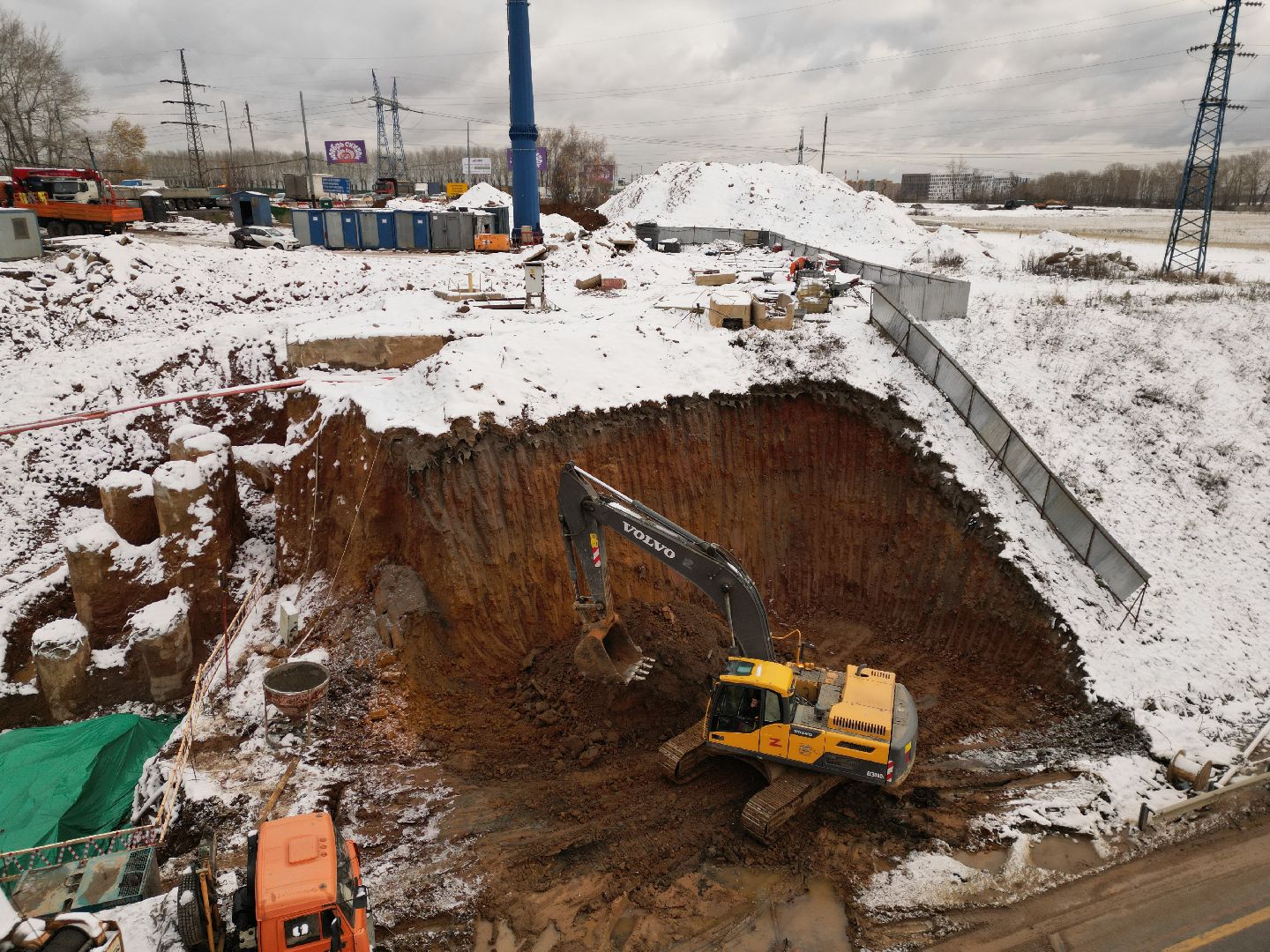 видео с коптера, дороги, строительство,