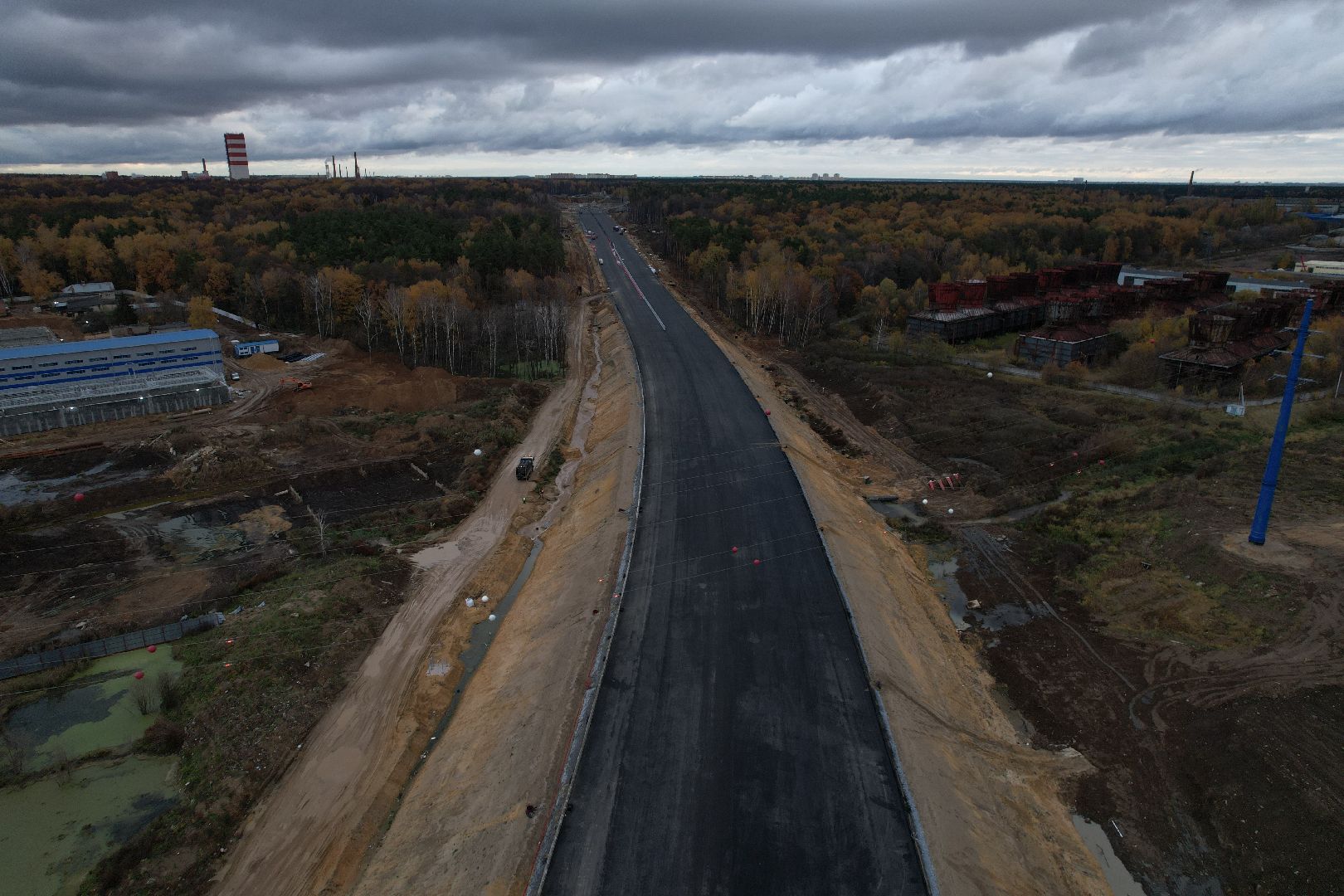 видео с коптера, юла, строительство, дороги,