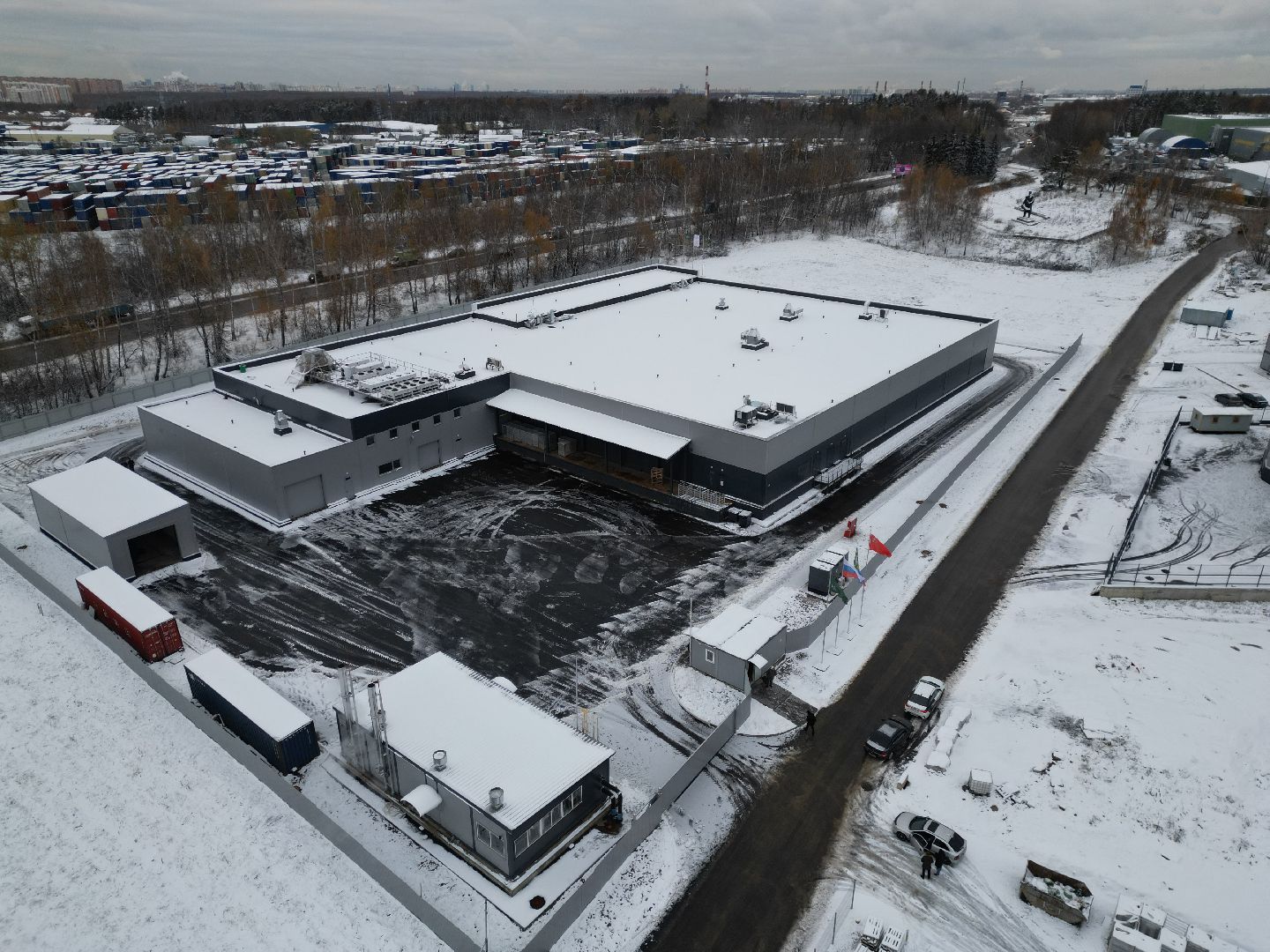 видео с коптера, завод, экономика, строительство,