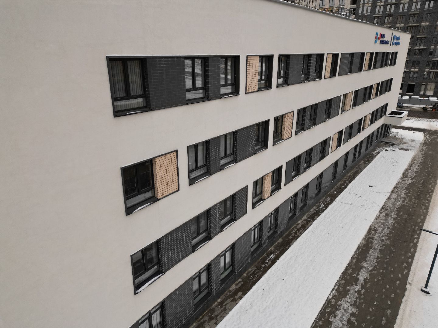 видео с коптера, поликлиника, строительство,