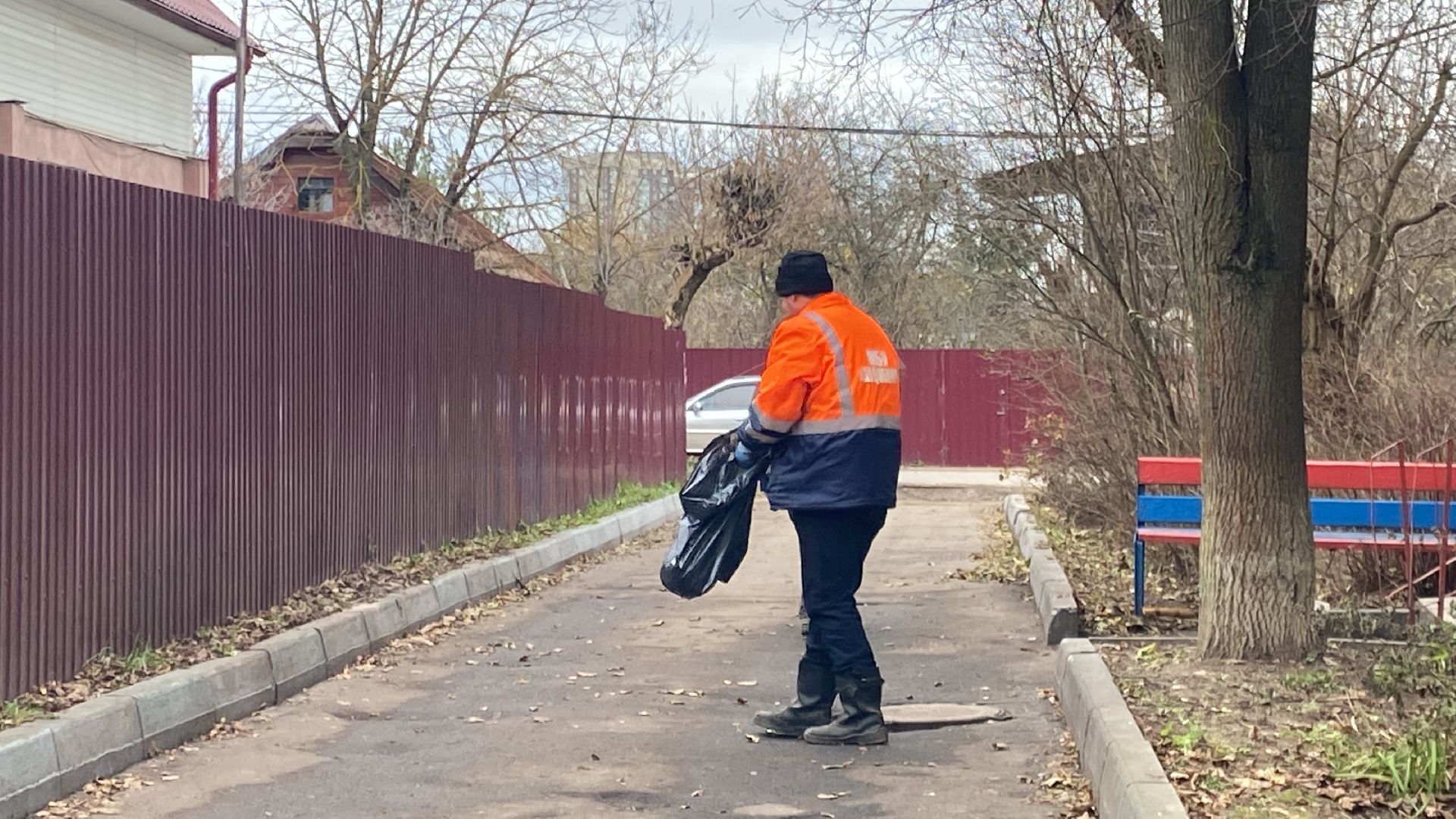 уборка двора, Листва, уборка листвы, истра, вертикалки,