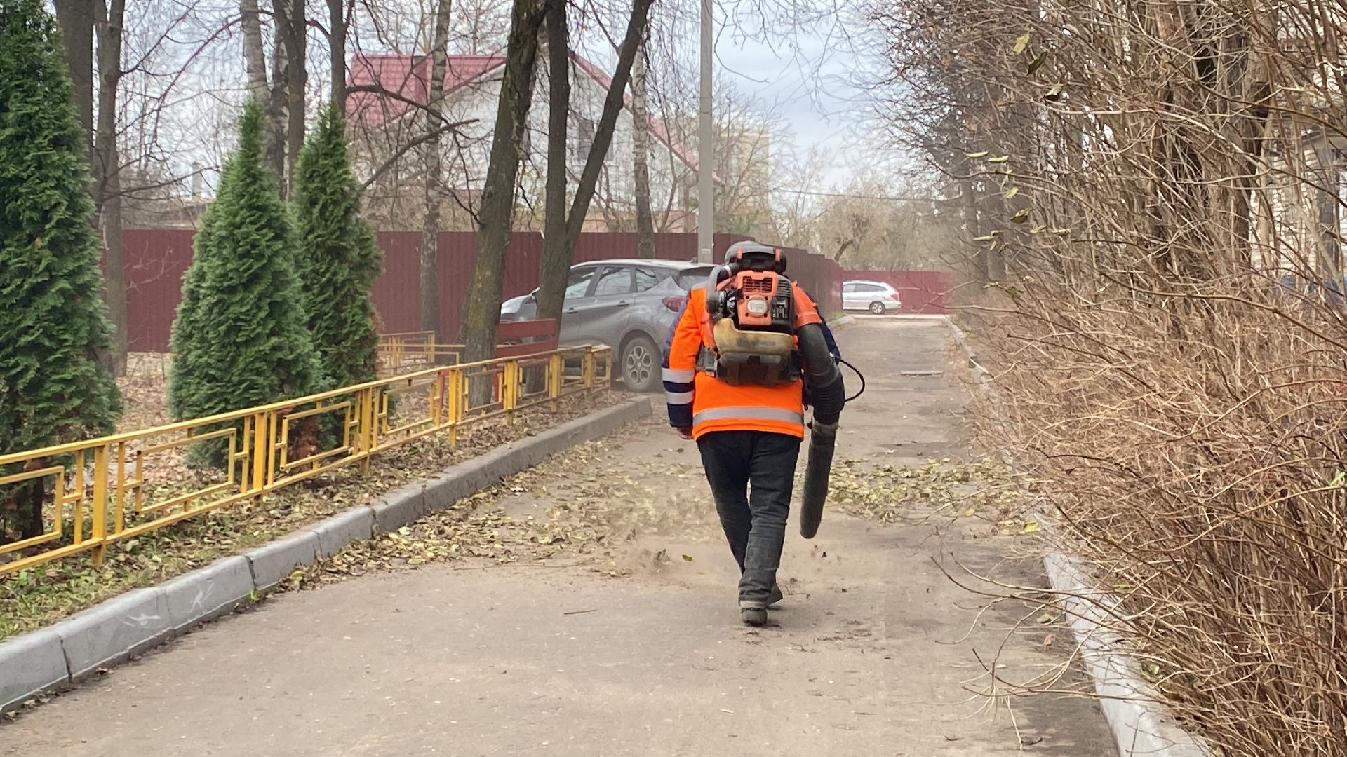 уборка двора, Листва, уборка листвы, истра, вертикалки,