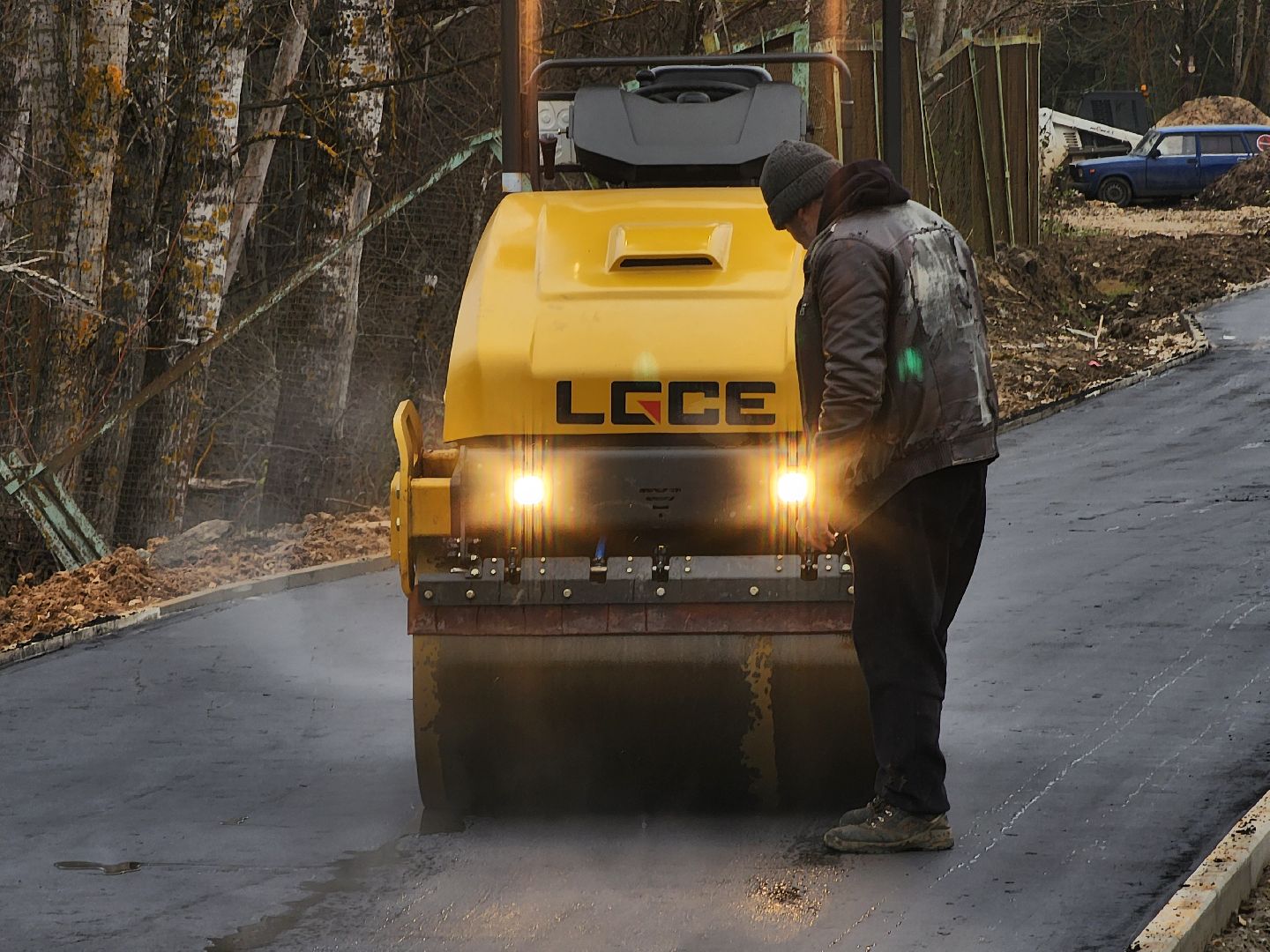 Дубна, дубненская кругосветка, Велодорожка, укладка асфальта, вертикалки,