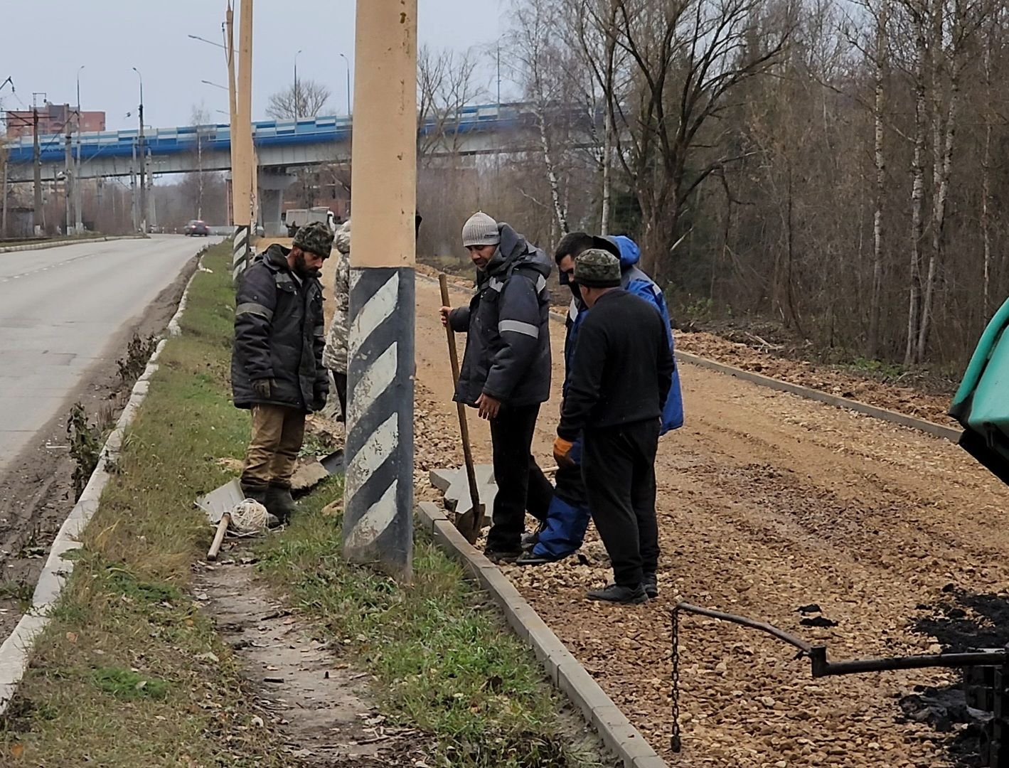 Дубна, дубненская кругосветка, Велодорожка, укладка асфальта, вертикалки,