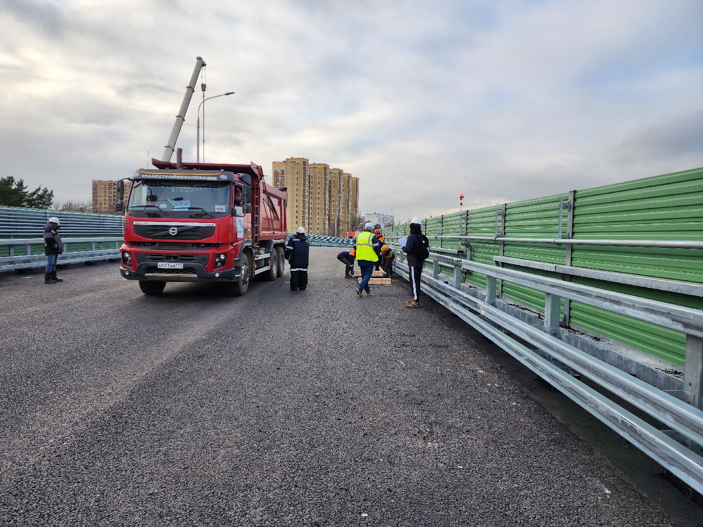 раменское, строительство, путепровод быково, испытания моста на прочность, вертикалка,