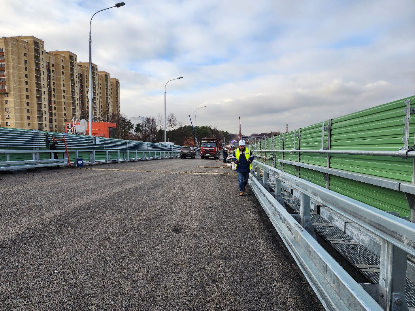 раменское, строительство, путепровод быково, испытания моста на прочность, вертикалка,