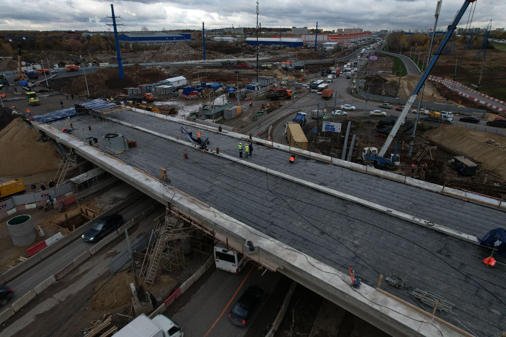 видео с коптера, дороги, строительство,