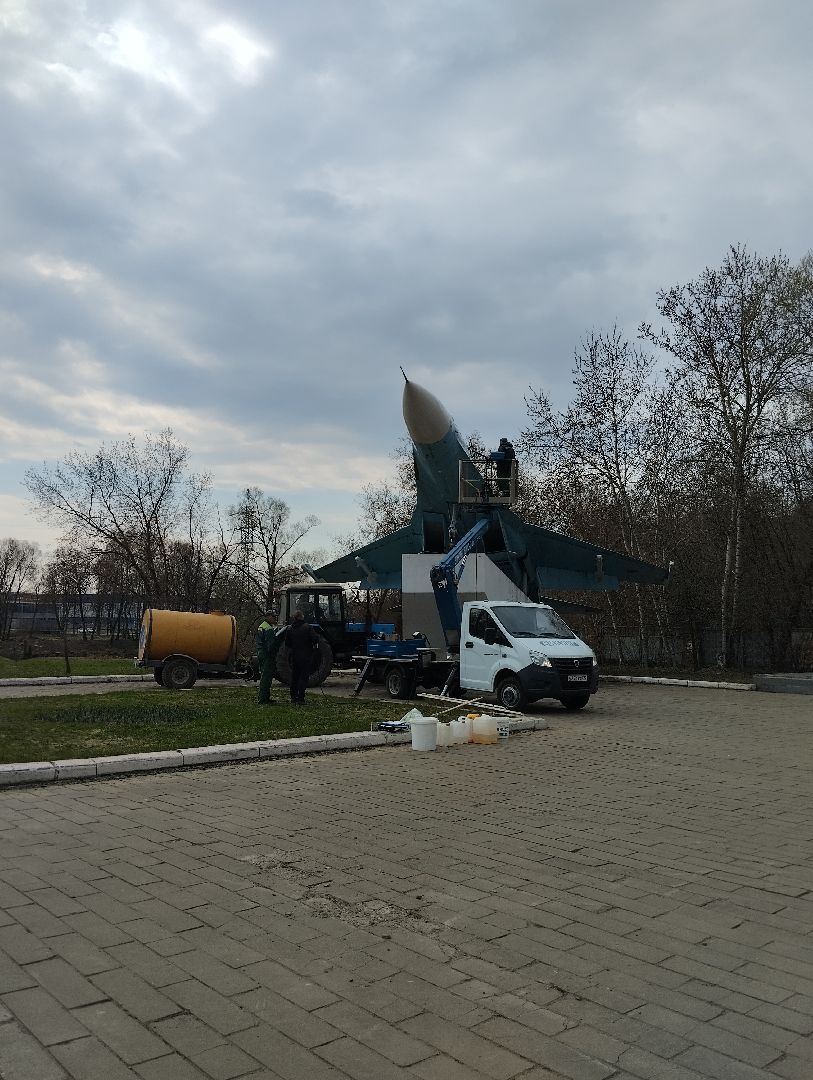 Су-27, памятник, благоустройство, Ногинск, Богородский городской округ, уборка территорий