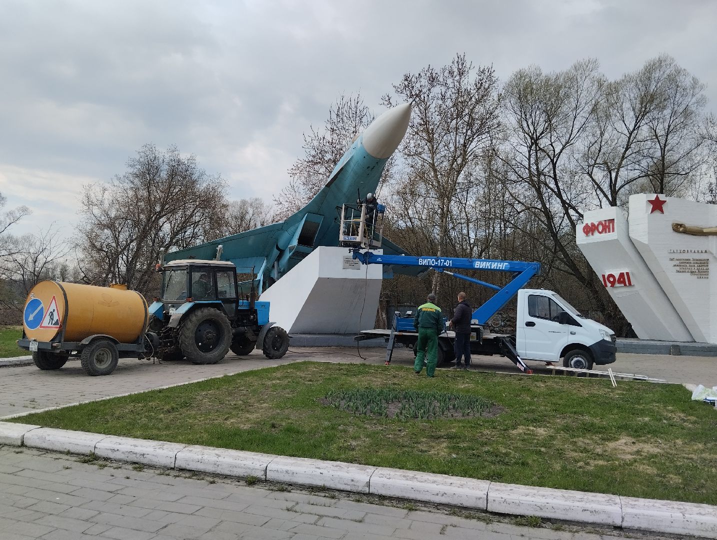 Су-27, памятник, благоустройство, Ногинск, Богородский городской округ, уборка территорий