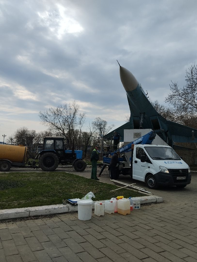 Су-27, памятник, благоустройство, Ногинск, Богородский городской округ, уборка территорий