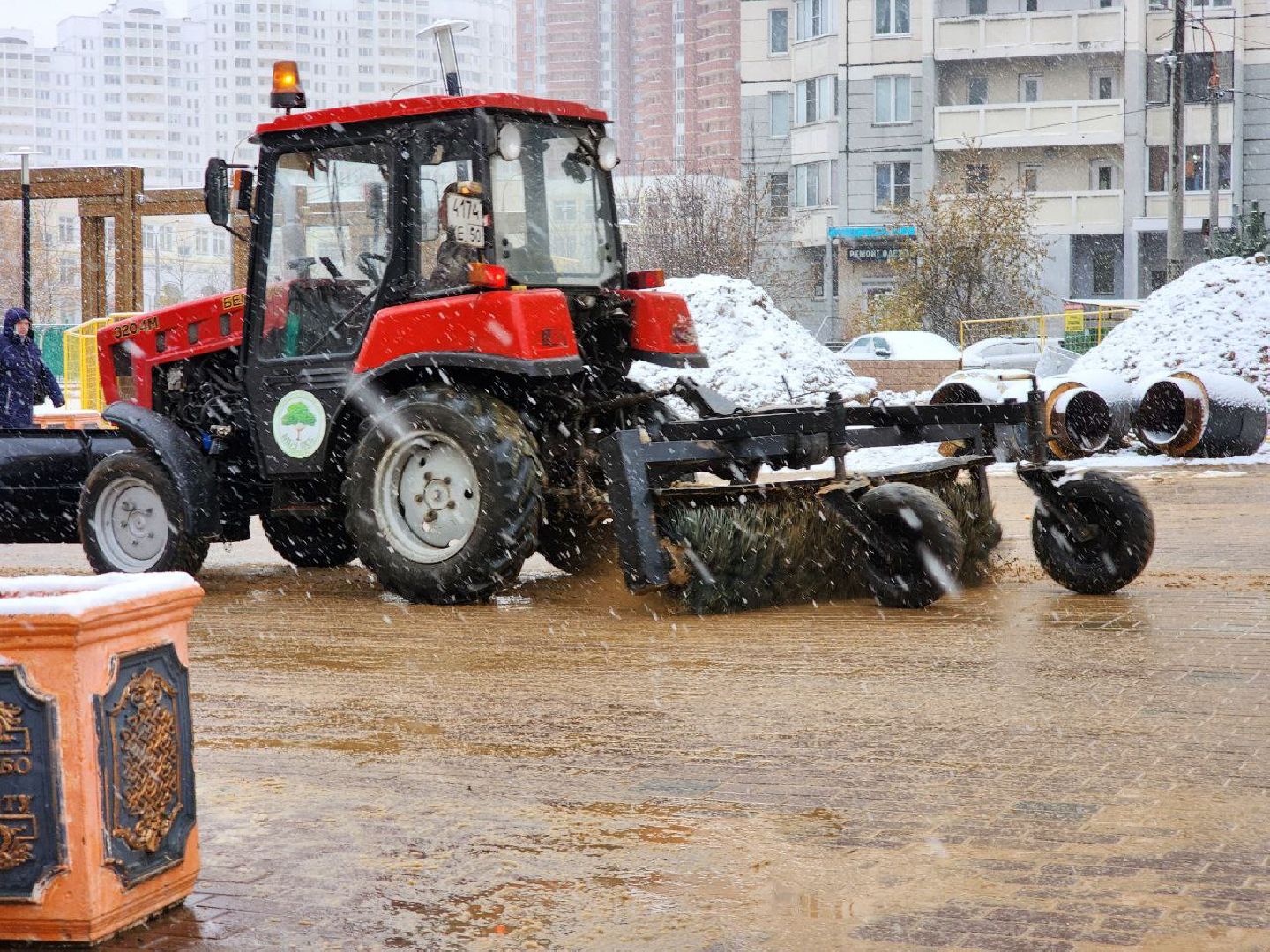 благоустойство, снег, техника,