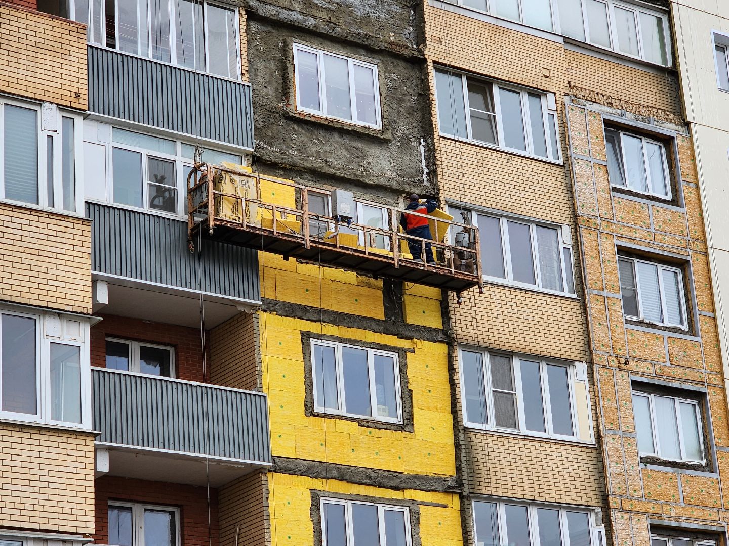 Чехов, улица Дружбы, жилой комплекс Посейдон, капитальный ремонт фасада, реконструкция фасада, утепление, гидроизоляция, теплоизоляция, фонд капитального ремонта мо, вертикалки,