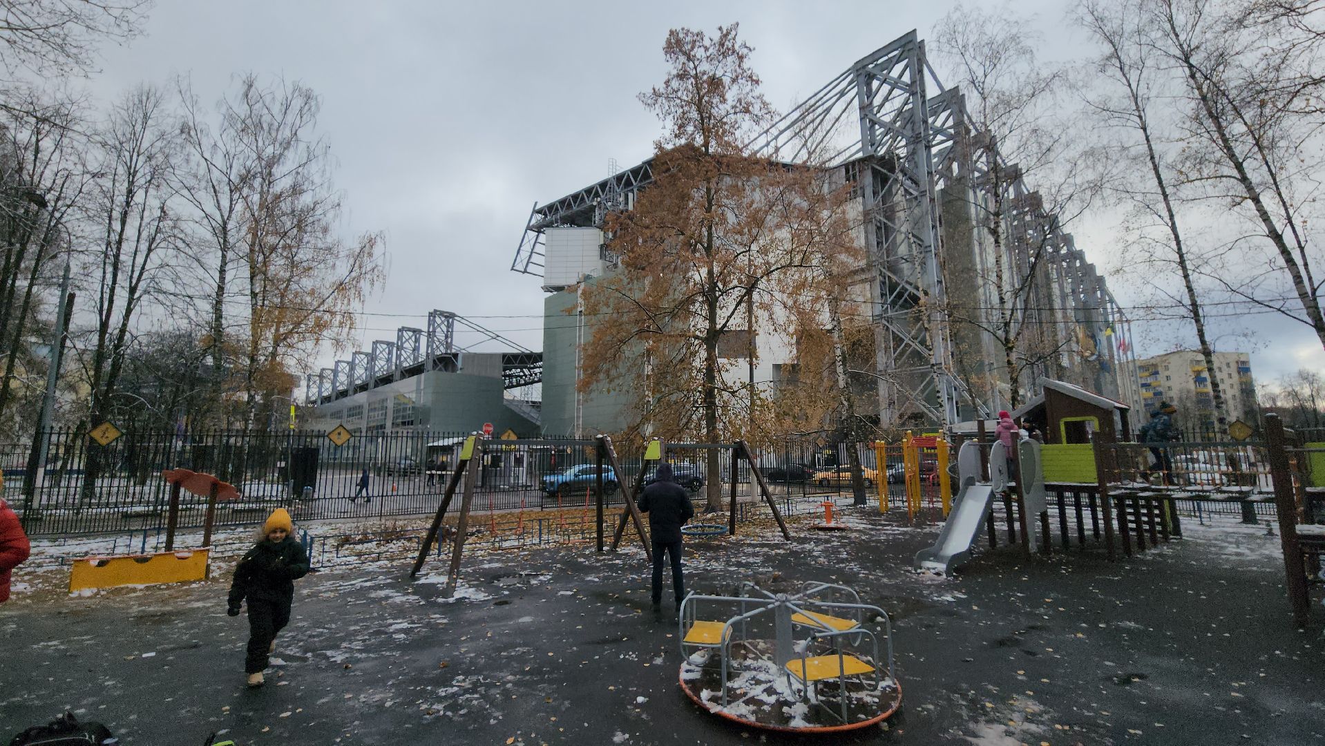 зима, каток, снег, вертикалки,