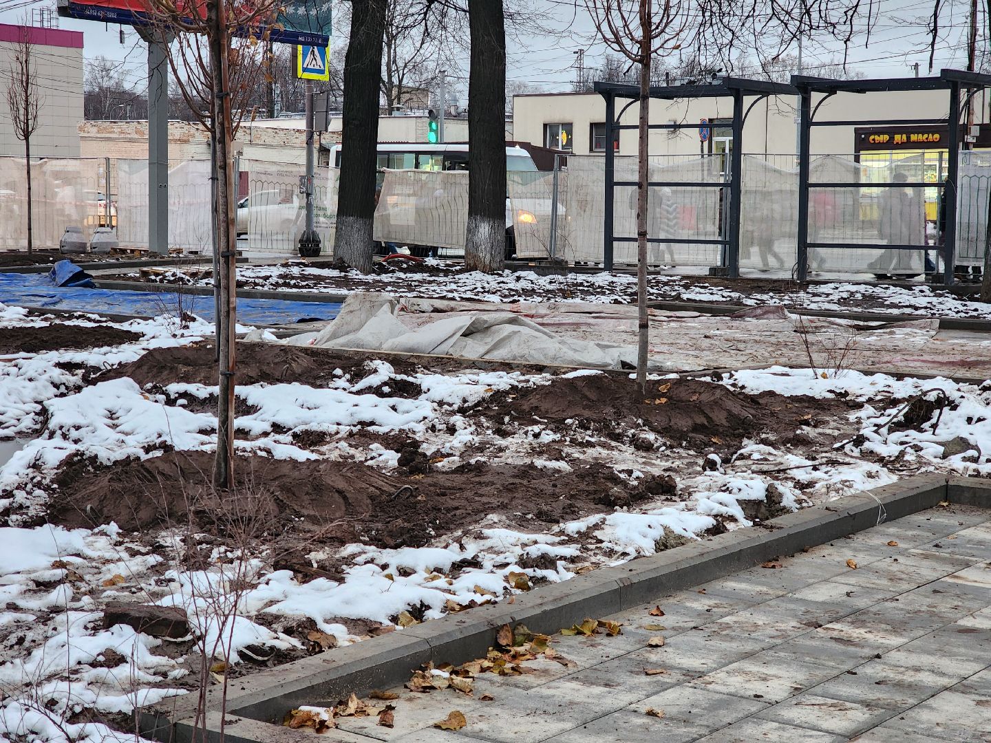 ногинск, благоустройство, реконструкция, строительство, сквер, сквер Ногина, автобусные остановки, вертикалки