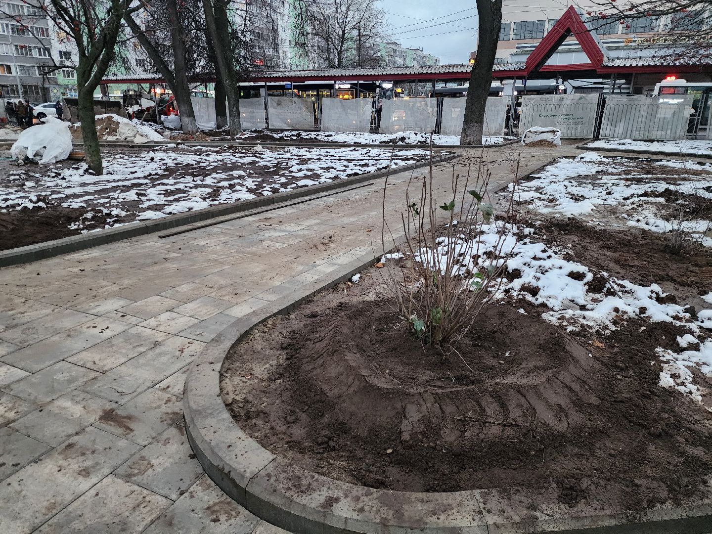 ногинск, благоустройство, реконструкция, строительство, сквер, сквер Ногина, автобусные остановки, вертикалки