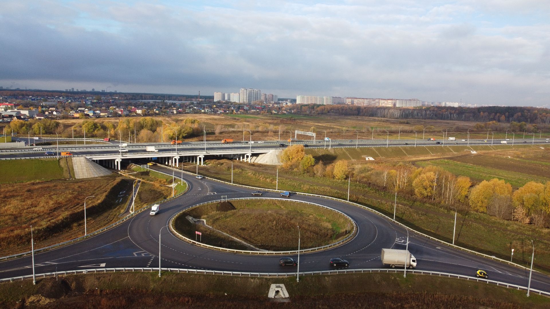 видео с коптера, строительство, дороги,