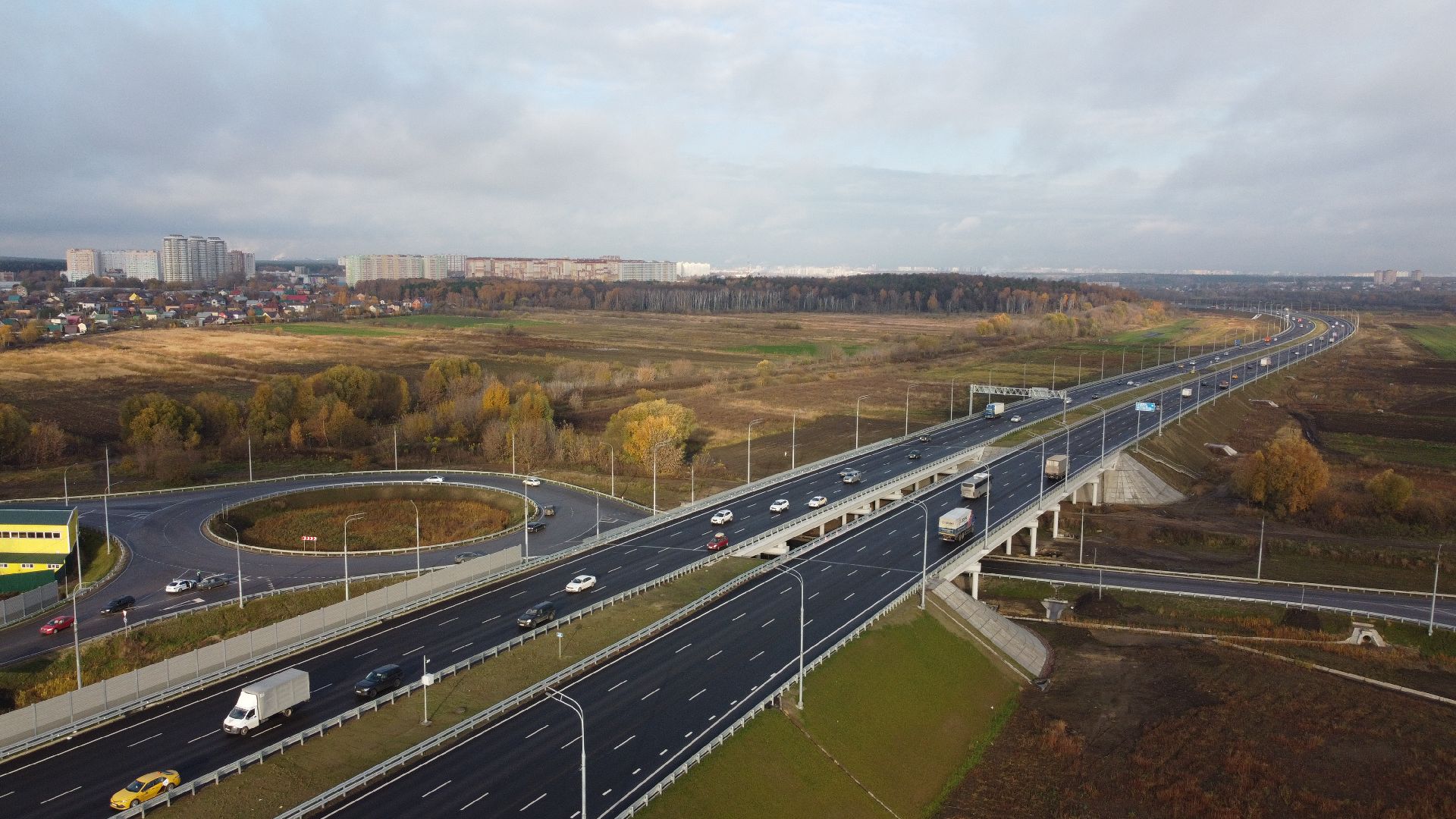 видео с коптера, строительство, дороги,