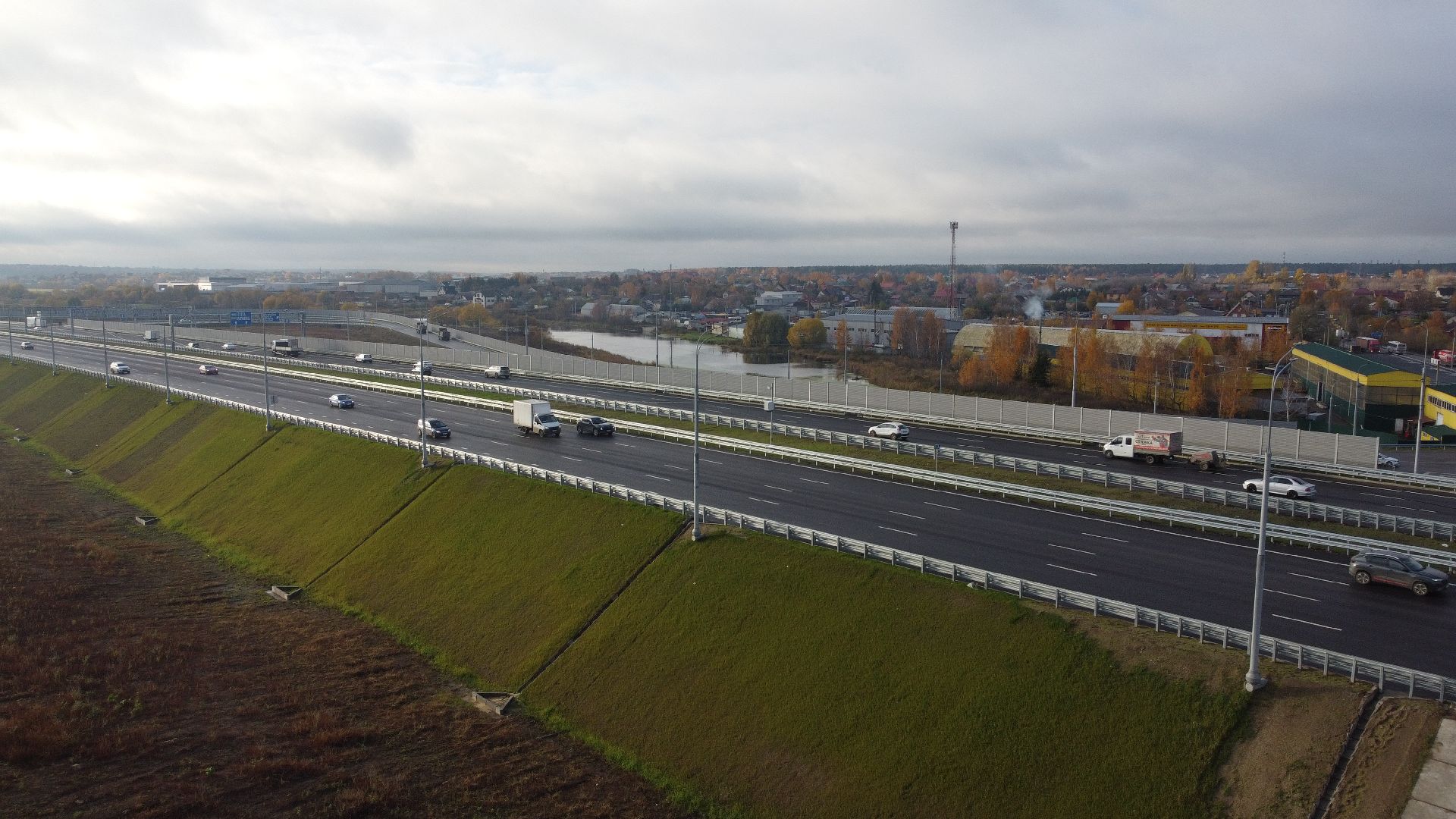 видео с коптера, строительство, дороги,