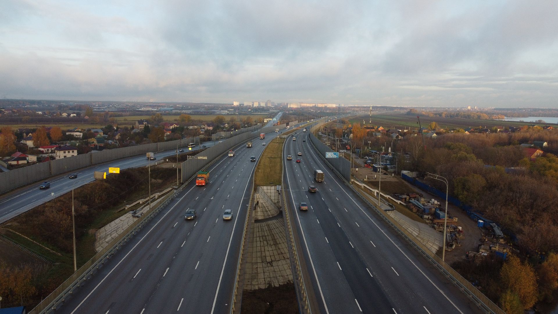 видео с коптера, строительство, дороги,