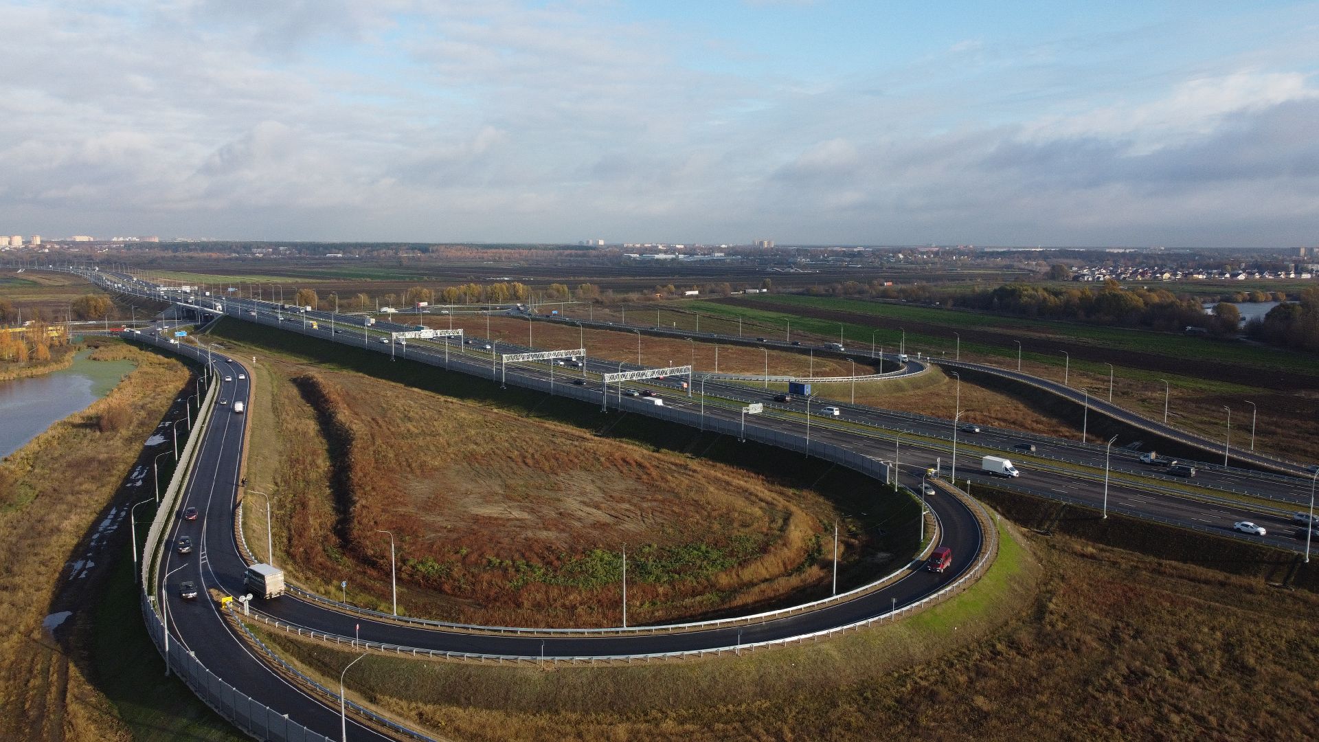 видео с коптера, строительство, дороги,